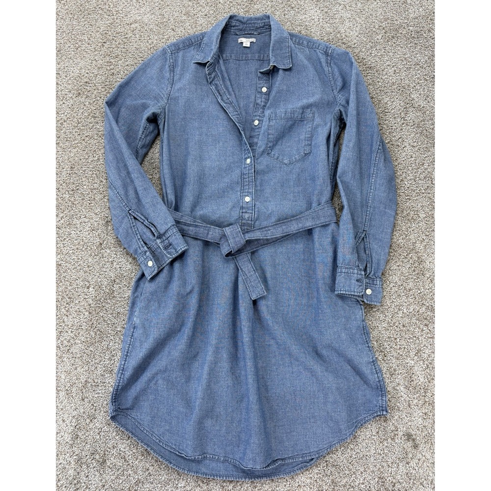 Gap Designed & Crafted Denim shirt dress Women's S Blue Chambray 3/4 Button Y2K